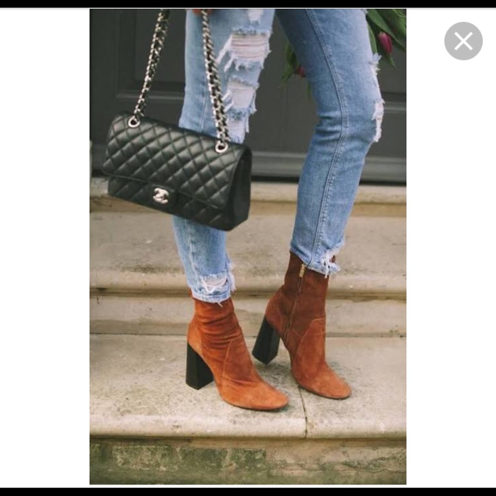 Zara leather suede boots brown